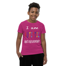 Load image into Gallery viewer, Youth Short Sleeve T-Shirt- I'm Autistic- What's Your Superpower